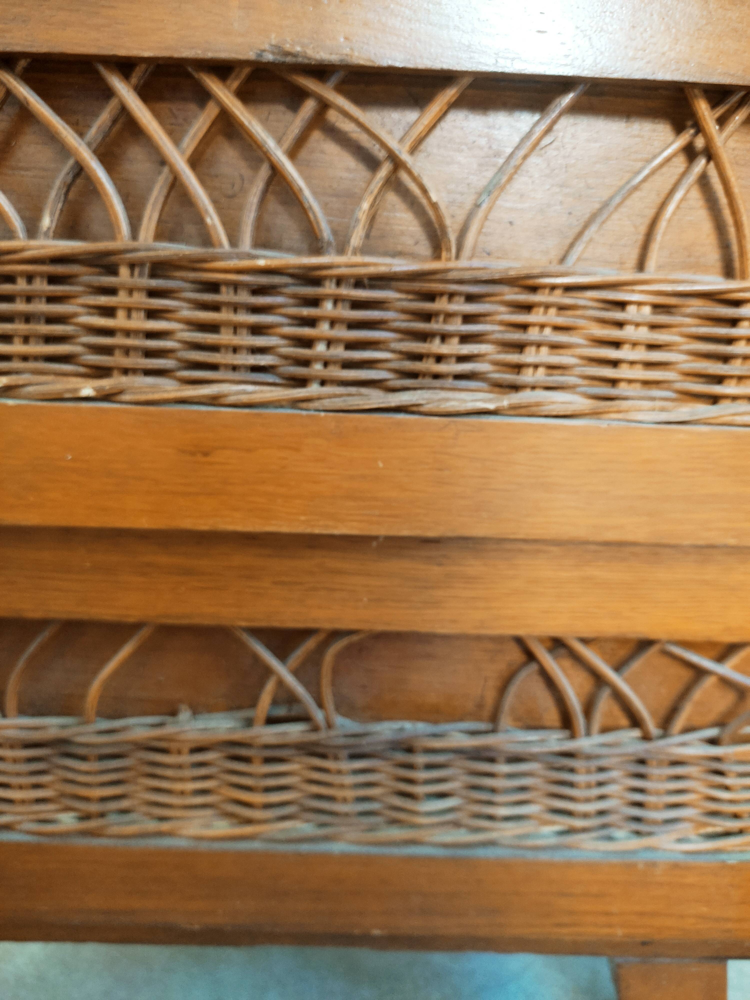 Rattan and wood rag cabinet