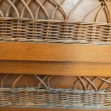 Rattan and wood rag cabinet