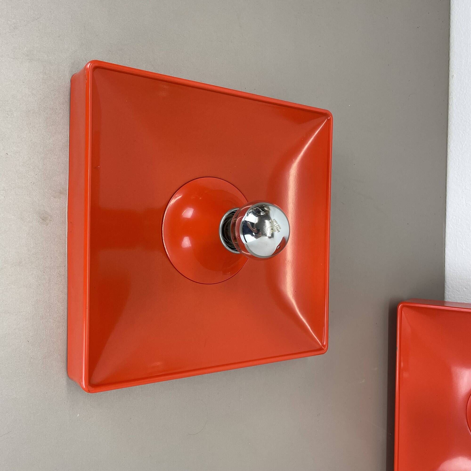 Set of 2 Cubic VERNER PANTON Style RED Wall Light by SÖLKEN Leuchten, 1970s