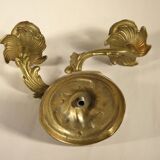 Two-branched candlestick in gilded bronze