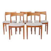 Set of 5 Henning Kjærnulf Teak Dining Chairs, Vejle Stolefabrik, Danish