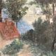 Mid 20th Century French Farmhouse Landscape Oil Painting on Board