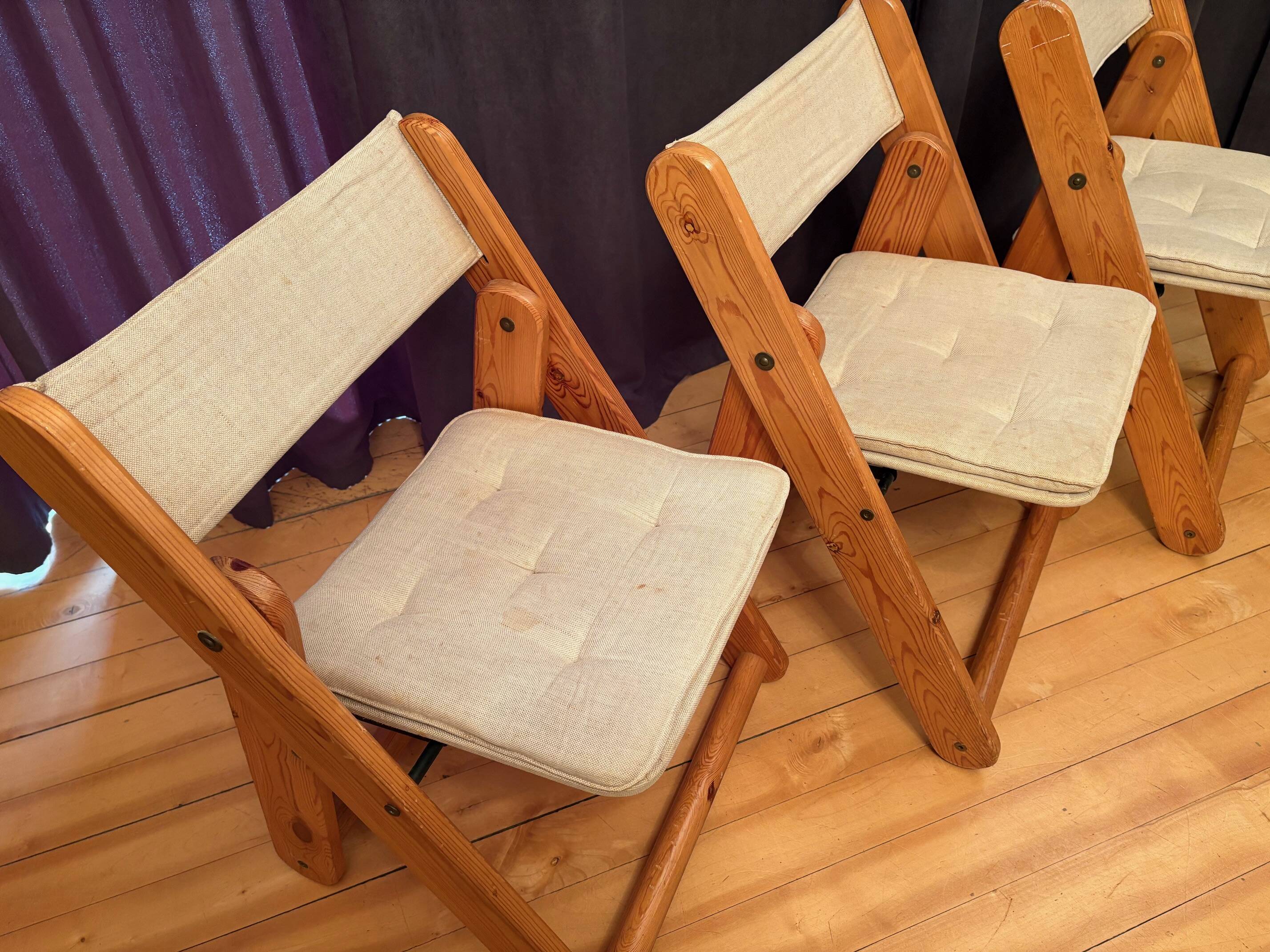 Set of three Kon-Tiki chairs designed by Gillis Lundgren, Ikea, Sweden, 197