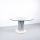 Italian marble dining table, chrome steel and glass, 70s