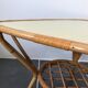 Table basse rotin et formica vintage 1970