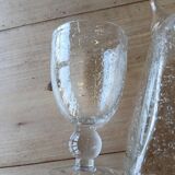 Antique blown amber bubble glass jar