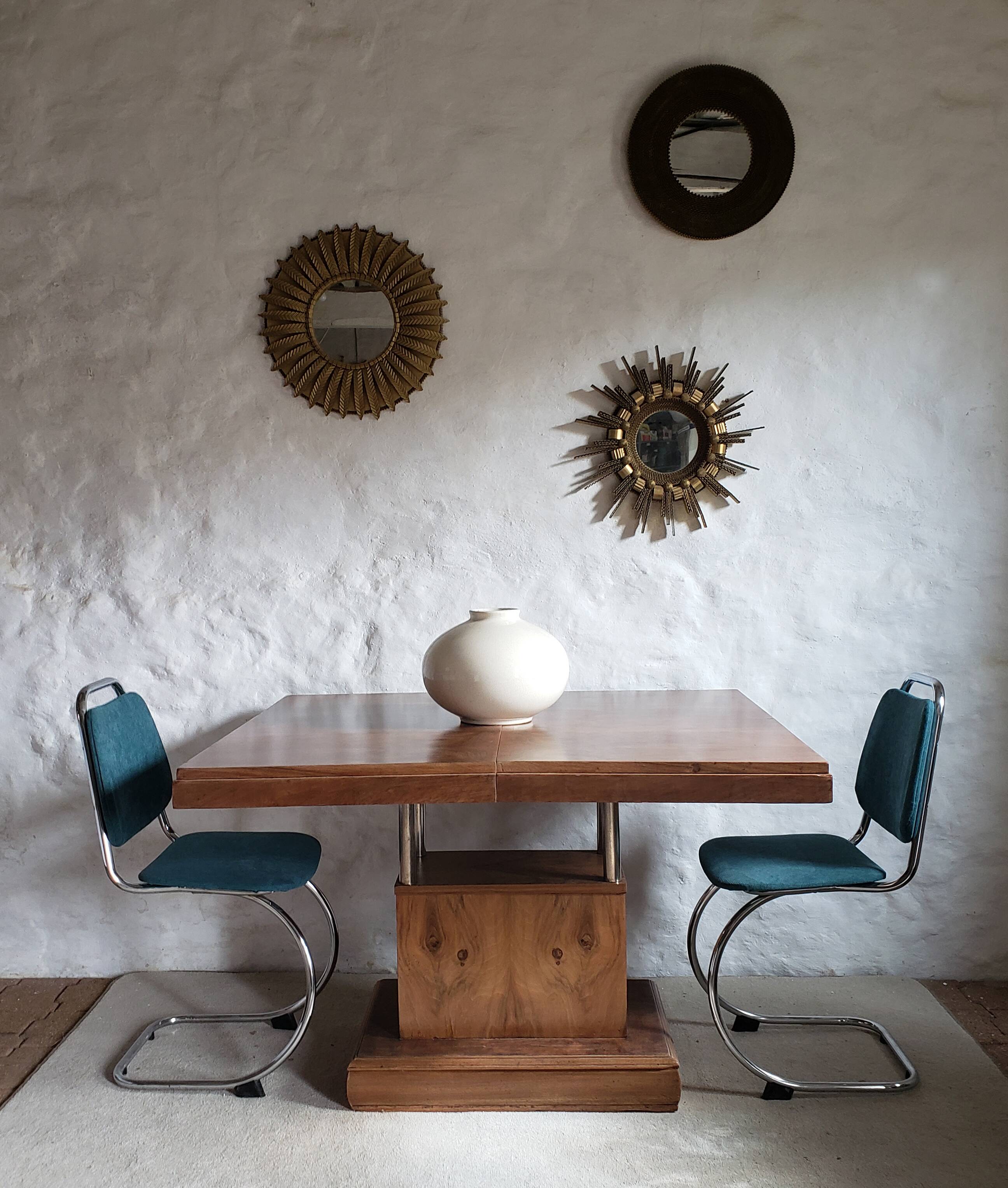 Walnut art-deco table