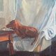 "Face to face with my dog", original oil on canvas