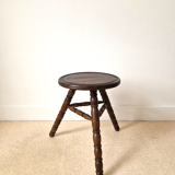 Turned wooden tripod stool