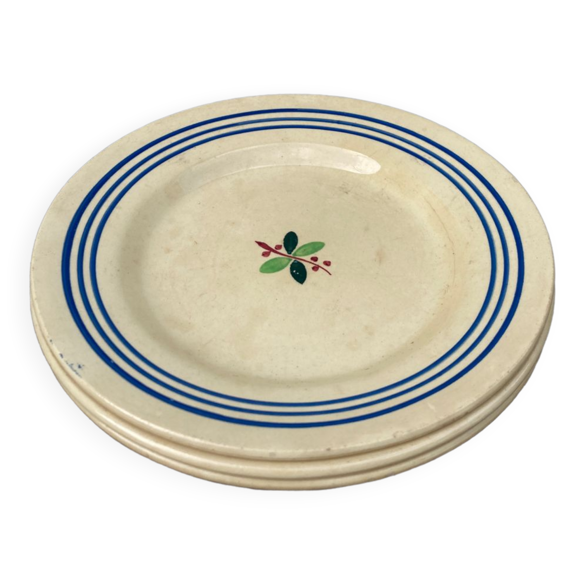3 dessert plates Gien Yvonne beige