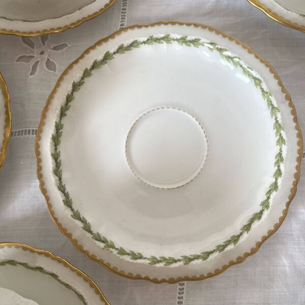 Tasses et soucoupes en porcelaine de Limoges - Perrier Paris début XXe