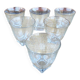 6 old transparent glasses with gold bands H 8 cm