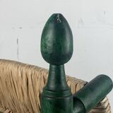 French straw rush low lounge chair in the style of Charles Dudouyt, 1950s