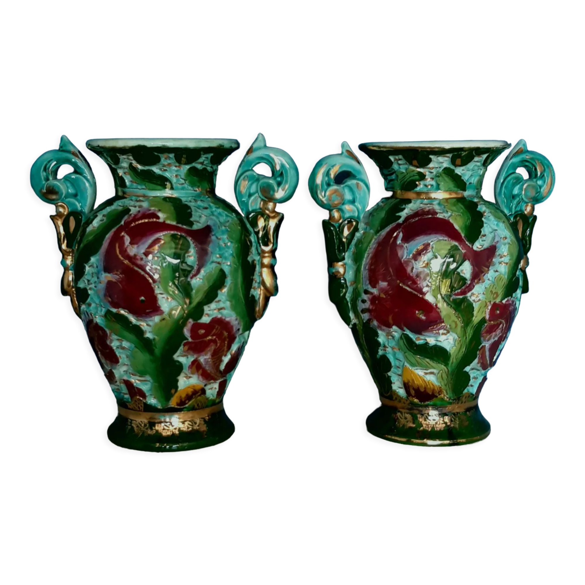 Pair of ceramic vases from Monaco from the 1950s