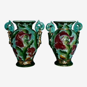 Paire de vases en céramique de Monaco des années 1950