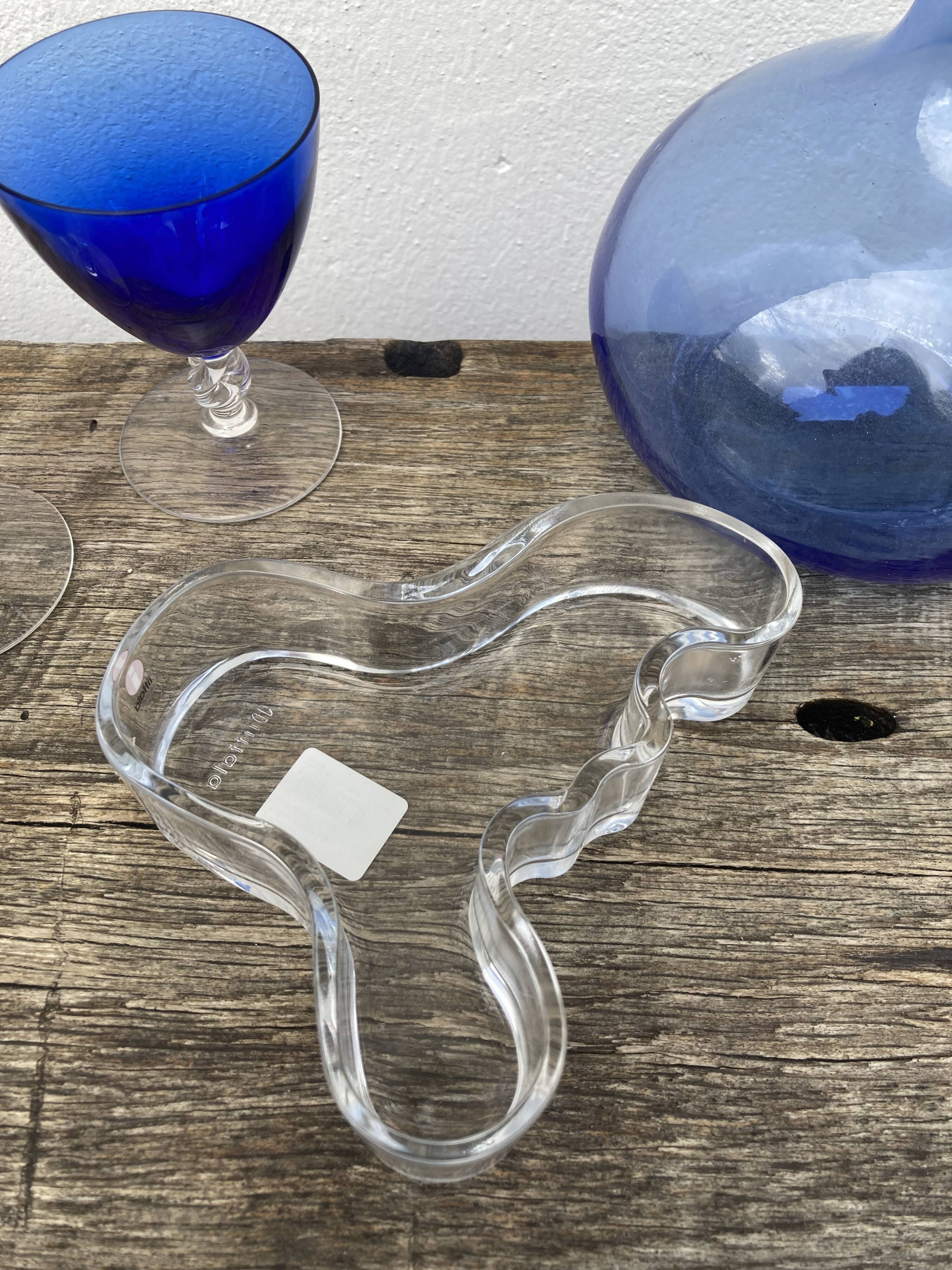 Vase scandinave Alvar Aalto en verre Iittala