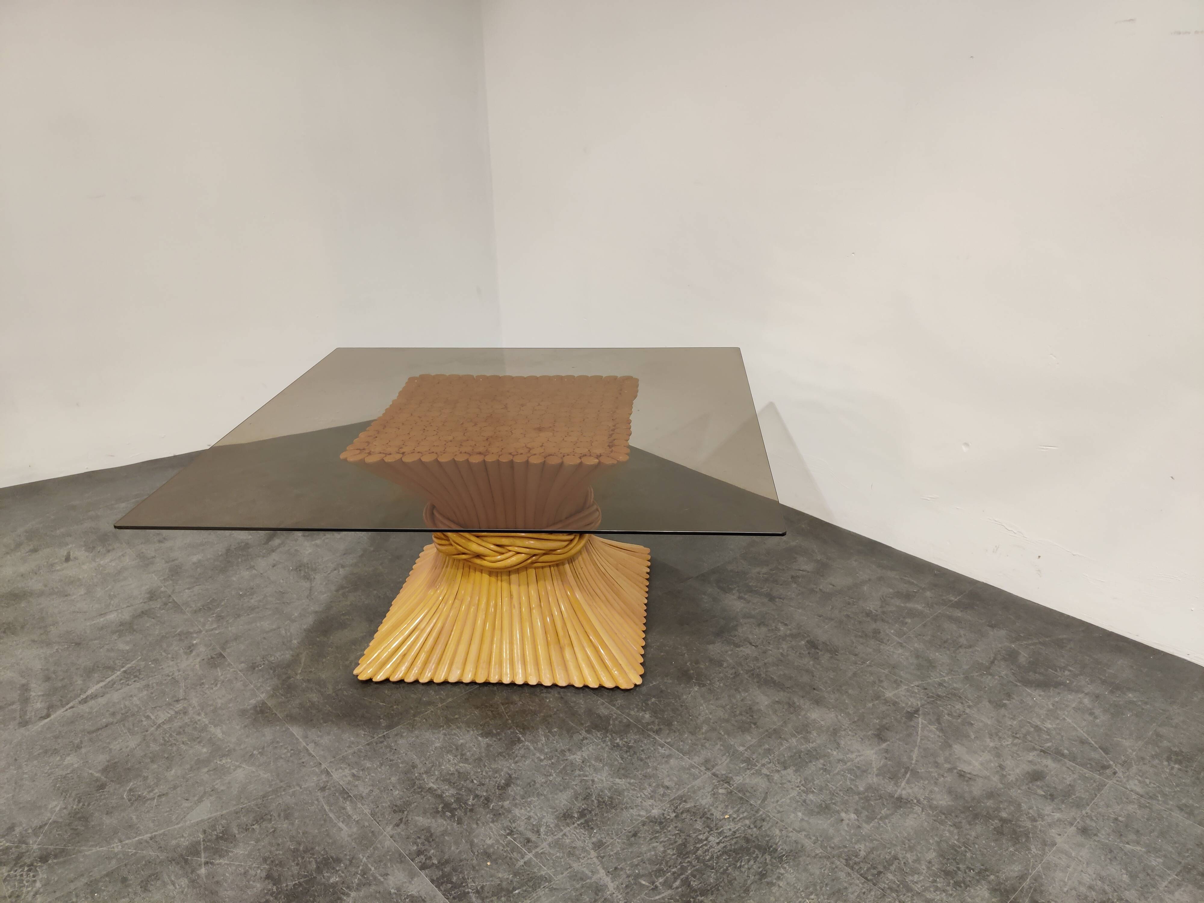 Bamboo coffee table by McGuire, 1980s