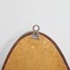 Italian mid-century oval teak wall mirror, 1980s