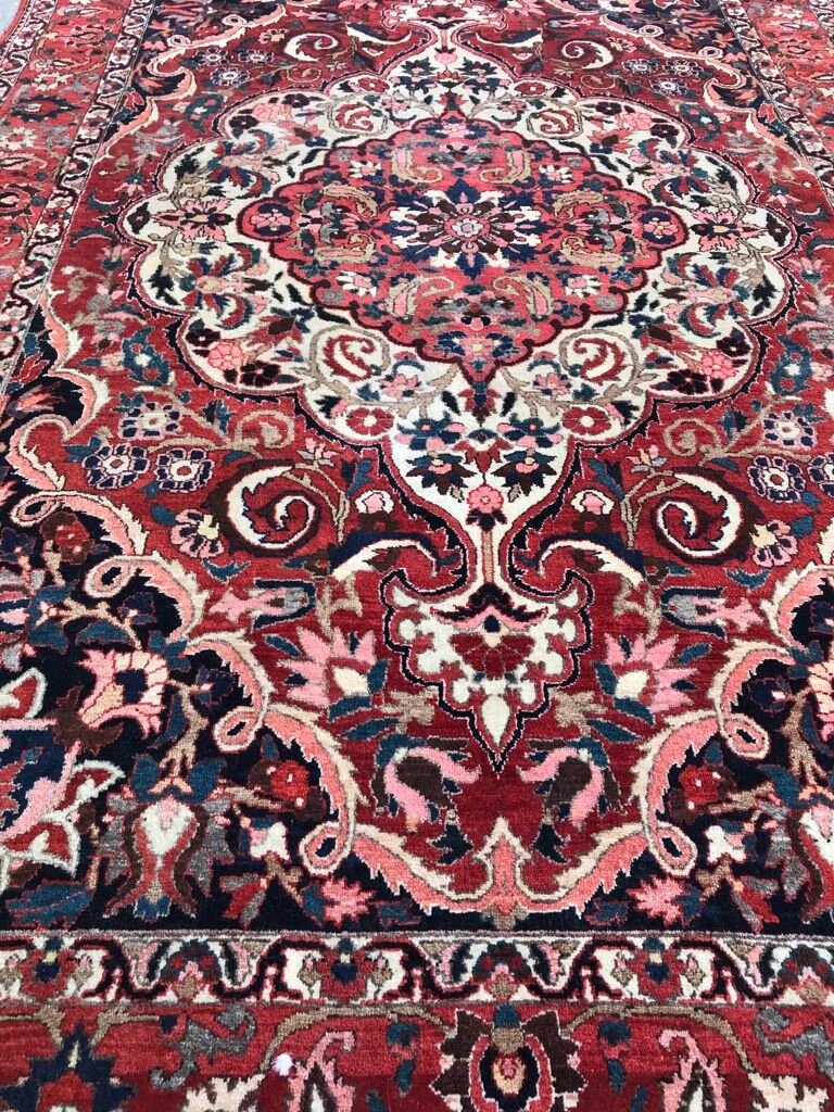 Old hand made Bakhtiar Persian wool rug 212 x 325 cm