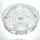 Standing cut compotier pie in molded crystal with inset stars