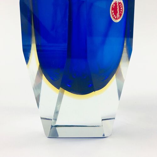 Mid-Century Sommerso Murano Glass Vase by Flavio Poli for Alessandro Mandruzzato, Italy, 1960s