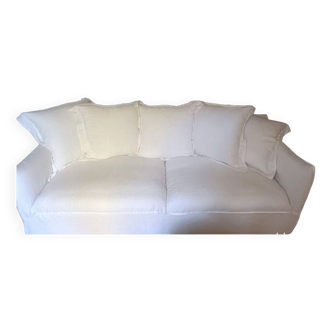 Canapé en lin lavé blanc