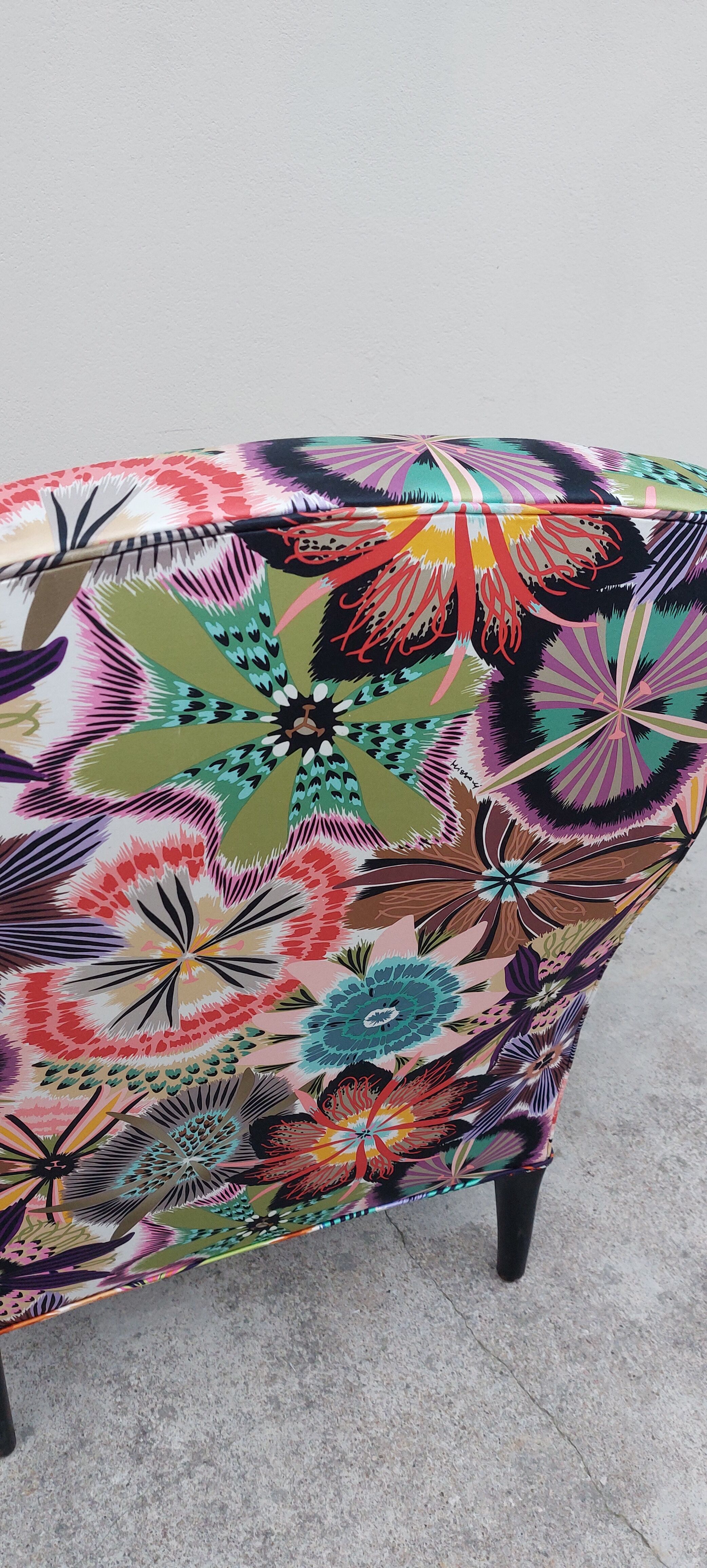 Pair of toad armchairs Napoleon III tapestry missoni italy