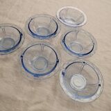 Lot de 6 ramequins en verre bleu