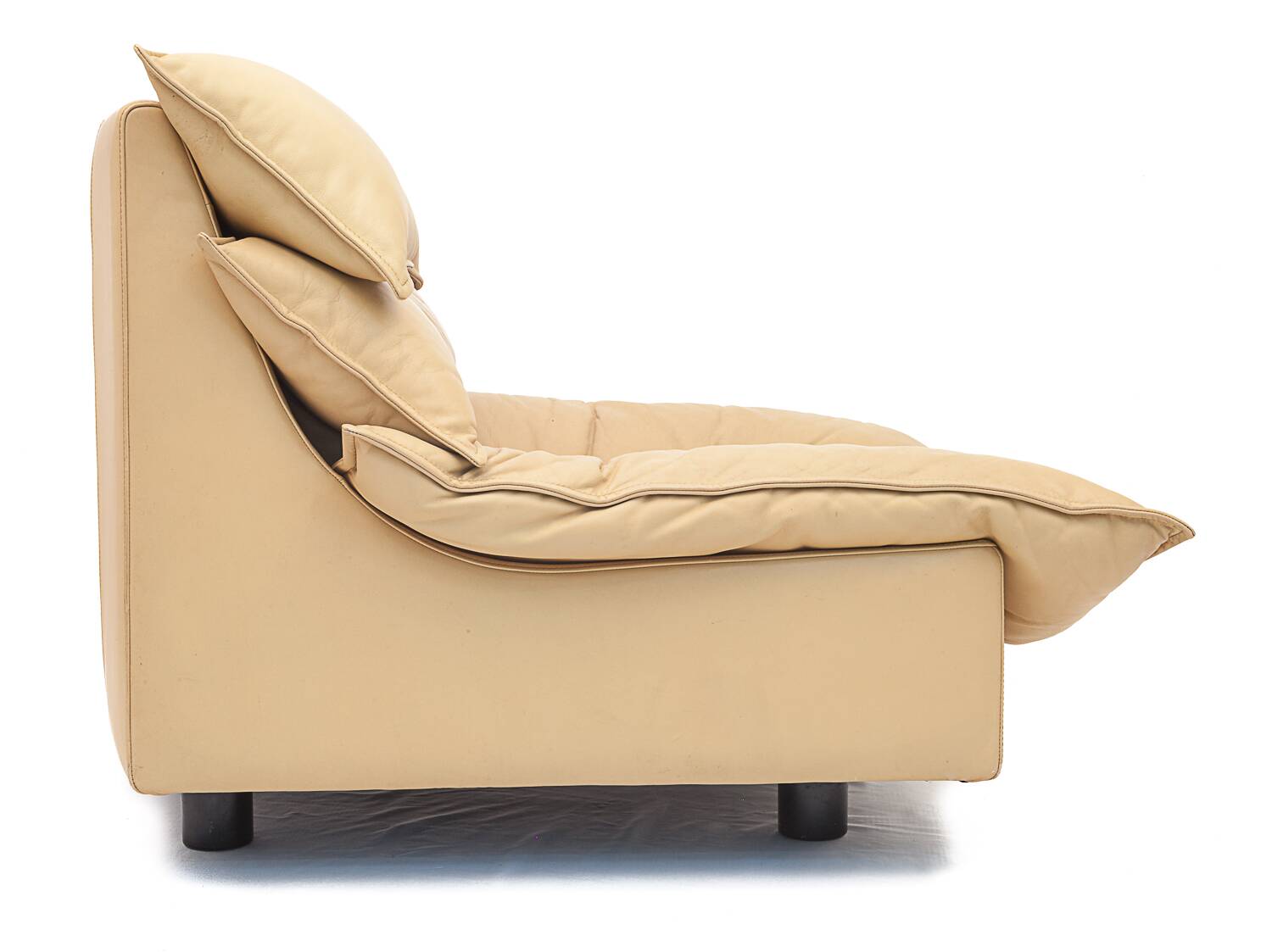 Duo of leather armchairs by Bernard Massot, 1970