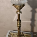 large bronze lamp napoleon iii sculpted globe molded opaque 54x22