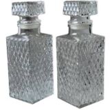 2 glass whiskey decanters, cross pattern, 900 ml