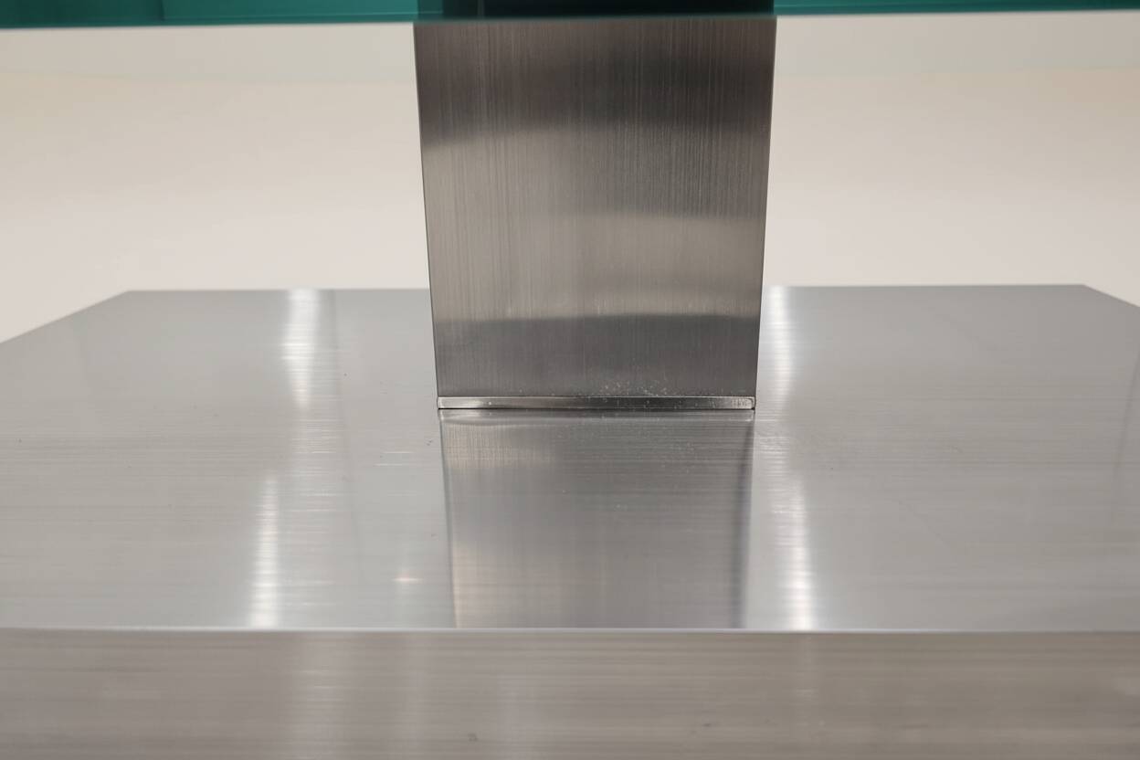 A '90s Coffetable - Glass and Stainless Steal
