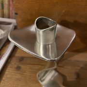 Candlestick candlestick design 1970 metal silver Saint Médard