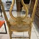 Old Lyre Ballroom Chair, Gilded Wood, Old Tapestry