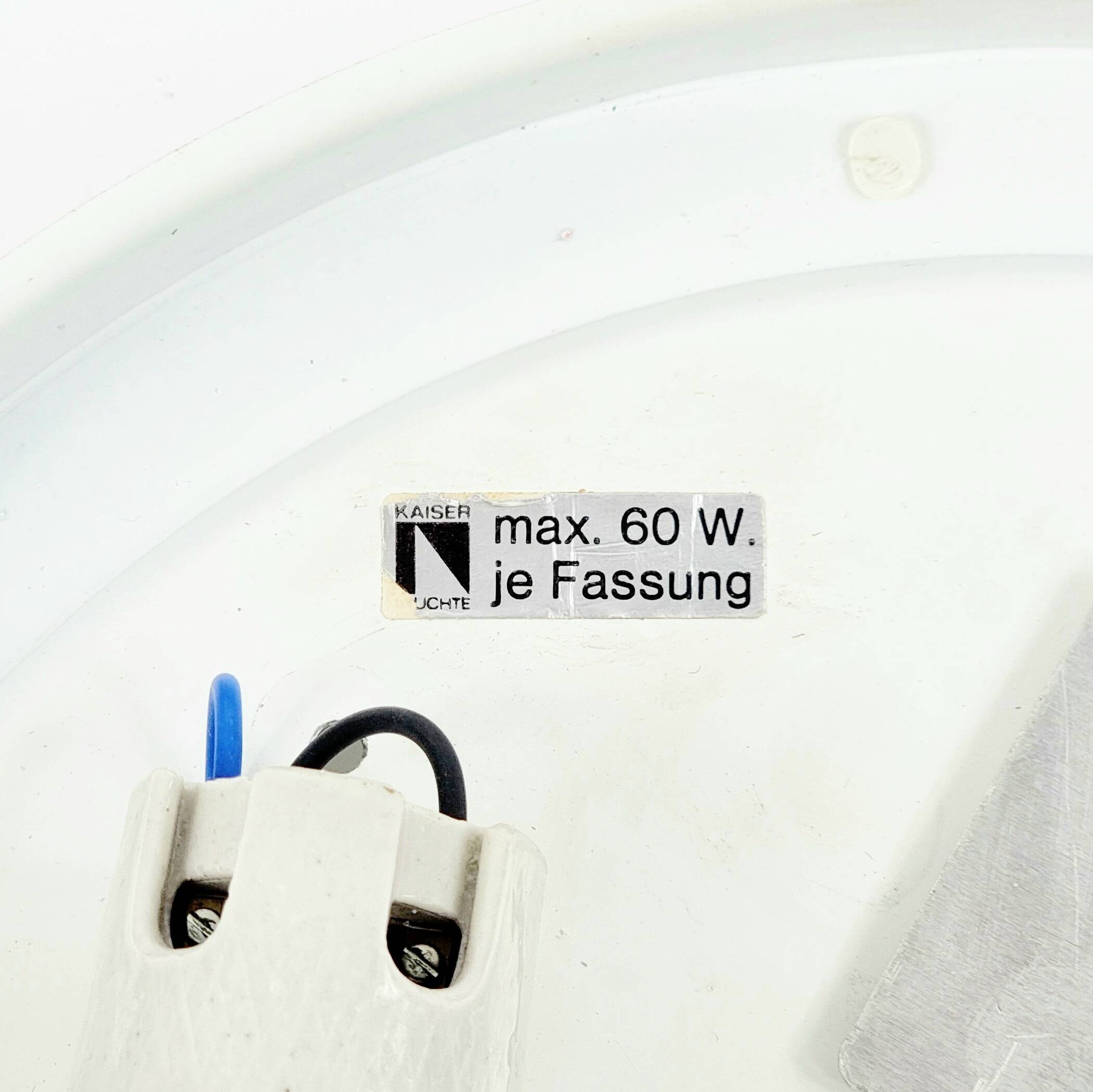 Large Mid-Century Murano Ice Glass Flush Mount from Kaiser, 1960s