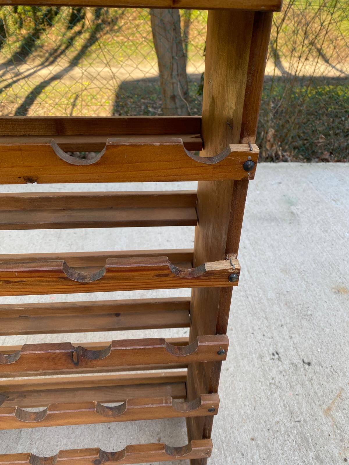 Solid wood wine rack bottle storage with drawer