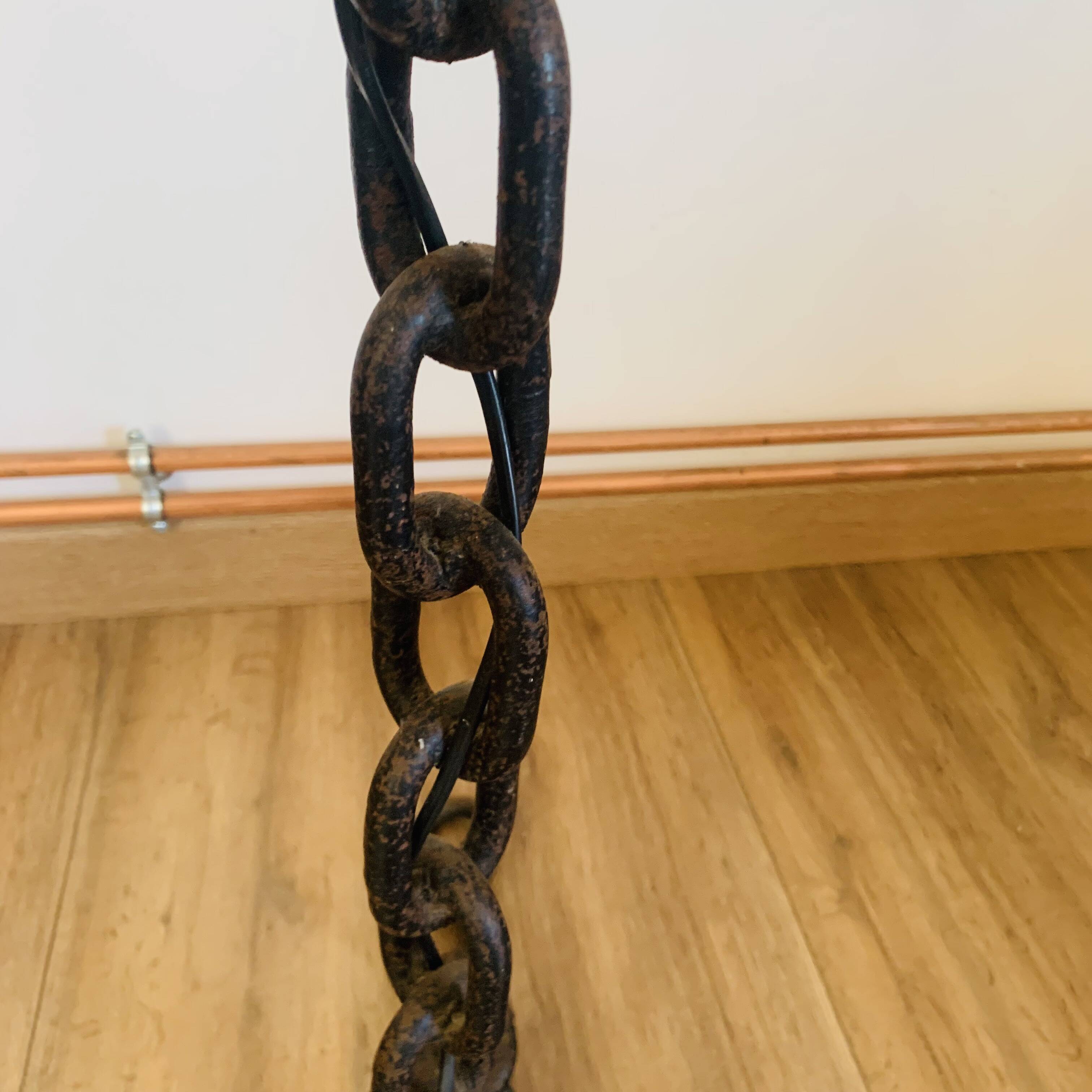 Large Brutalist Iron Floor Lamp