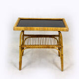 Rattan armchairs, table and stool, 1960