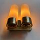 Vintage double wall lamp, brass and opaline, Leuchten Neuhaus Germany 1960