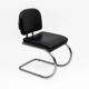Six of Leatherette and Metal Chromed Cantilever Dining Chairs