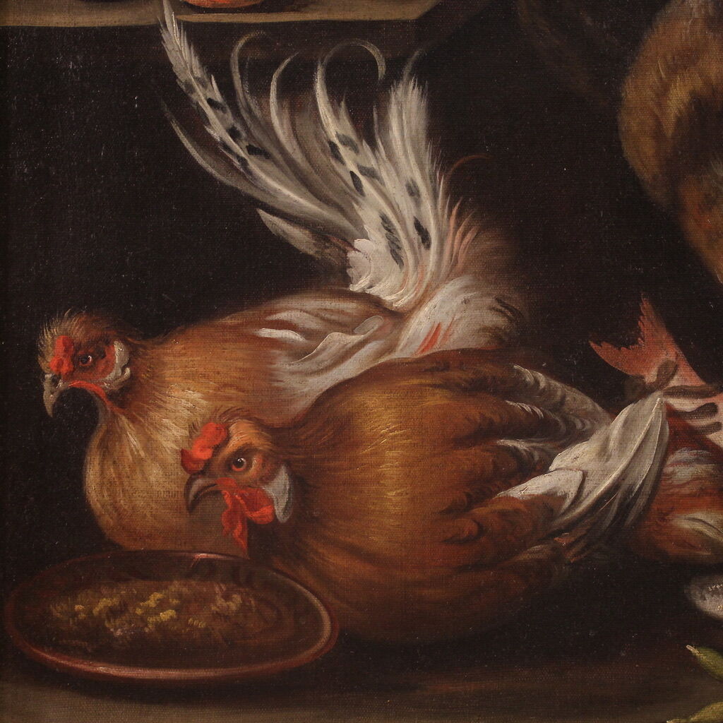 Great 18th century still life with animals, flowers and fruit