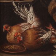 Great 18th century still life with animals, flowers and fruit