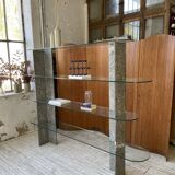 Roche Bobois stone and glass sculpture shelf 1970s