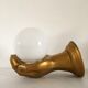 Vintage hand lamp in ceramic and opaline 70s