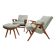 Set of two Mid-century modern Tatra armchairs with footrest, 1950-60's, Czechoslovakia