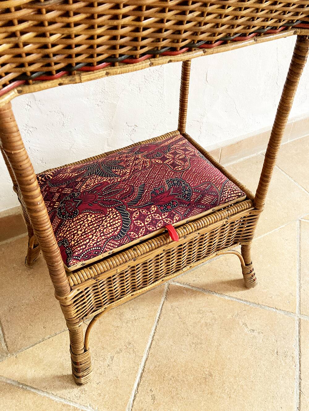 Rattan and textile worker, 2 chests, 1960s