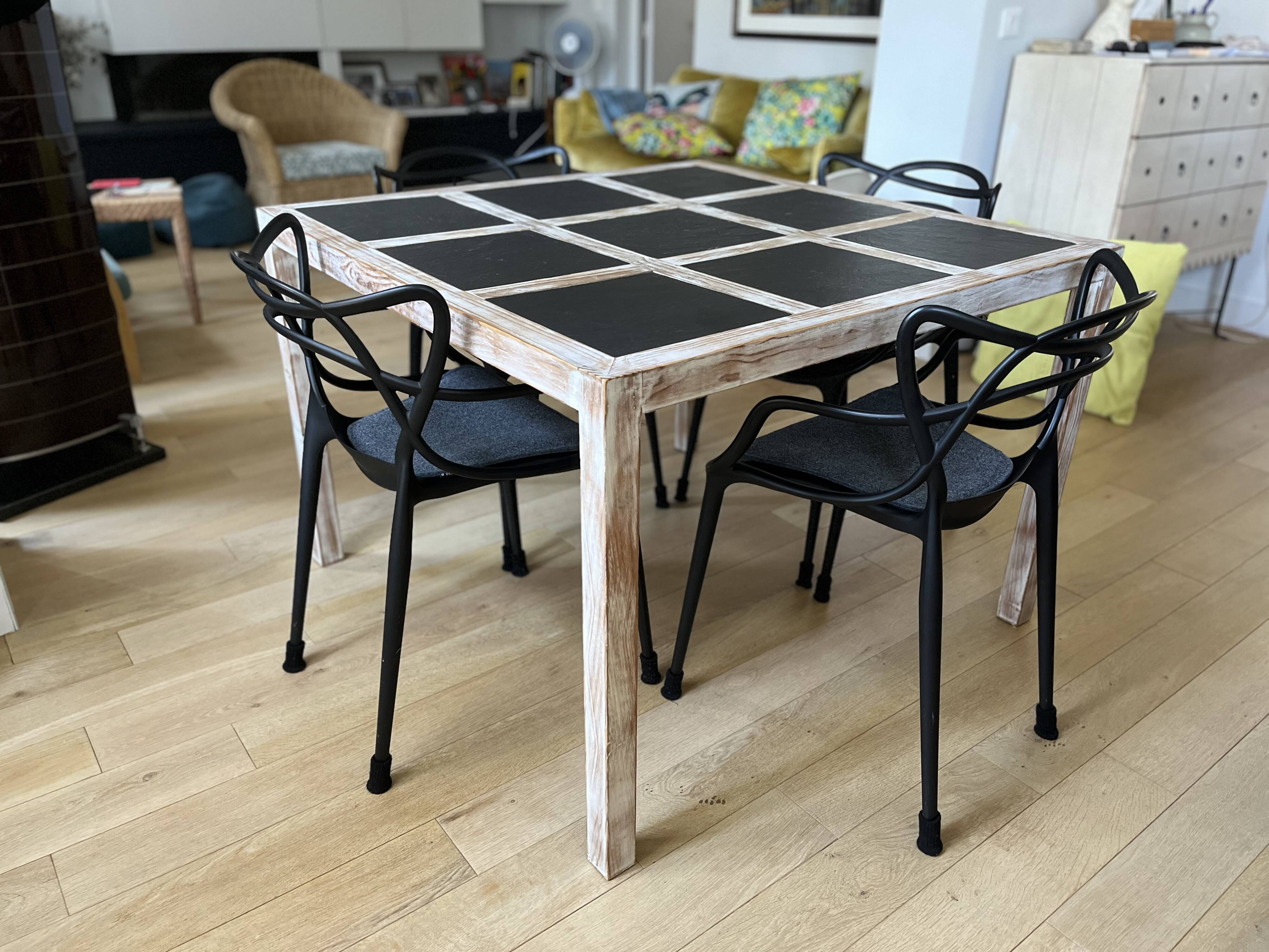 Slate and wood table