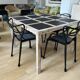 Slate and wood table
