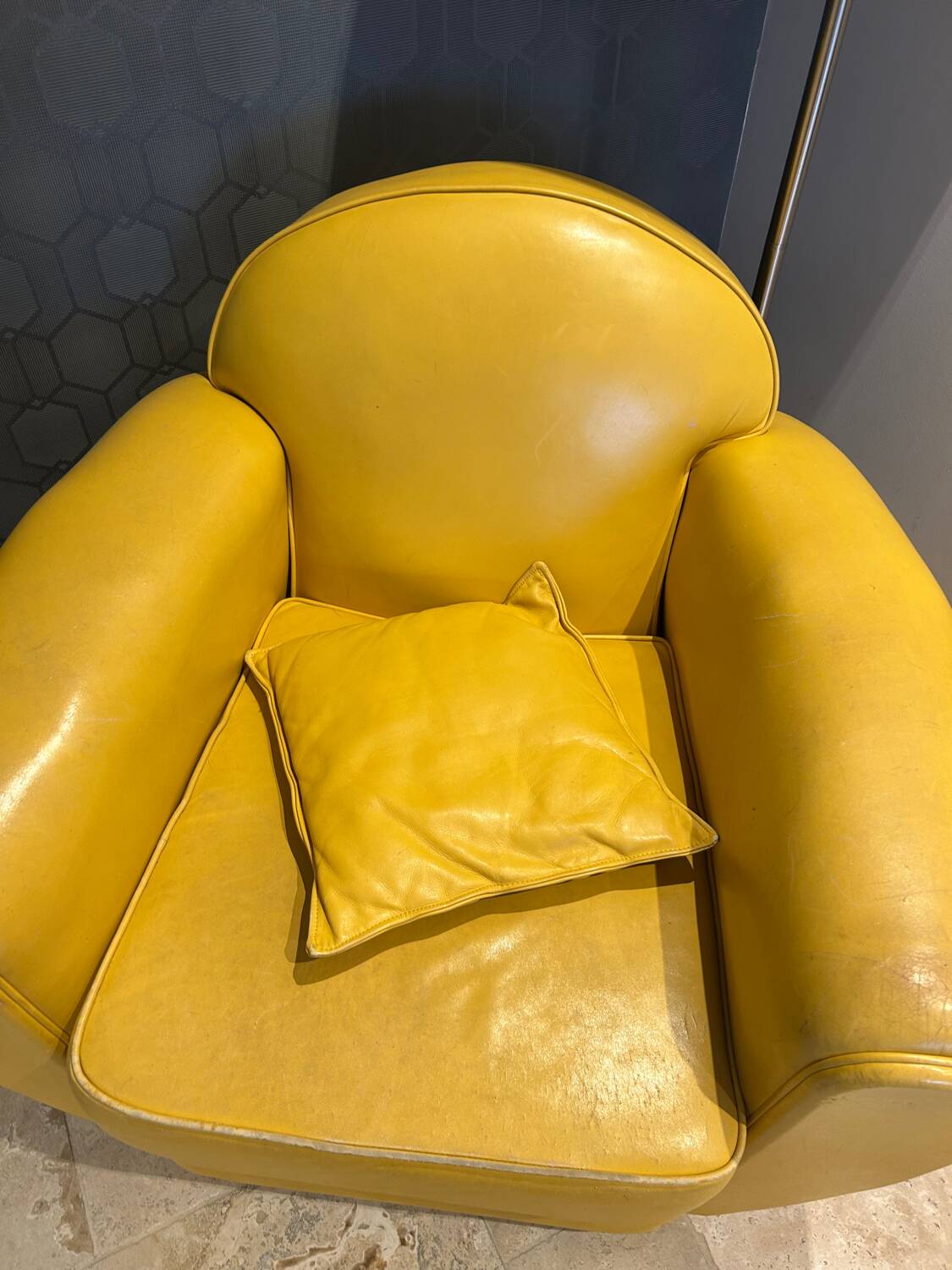 A leather club chair