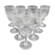 Set of 10 glasses of Saint Louis crystal wine engraved ribbon and flowers